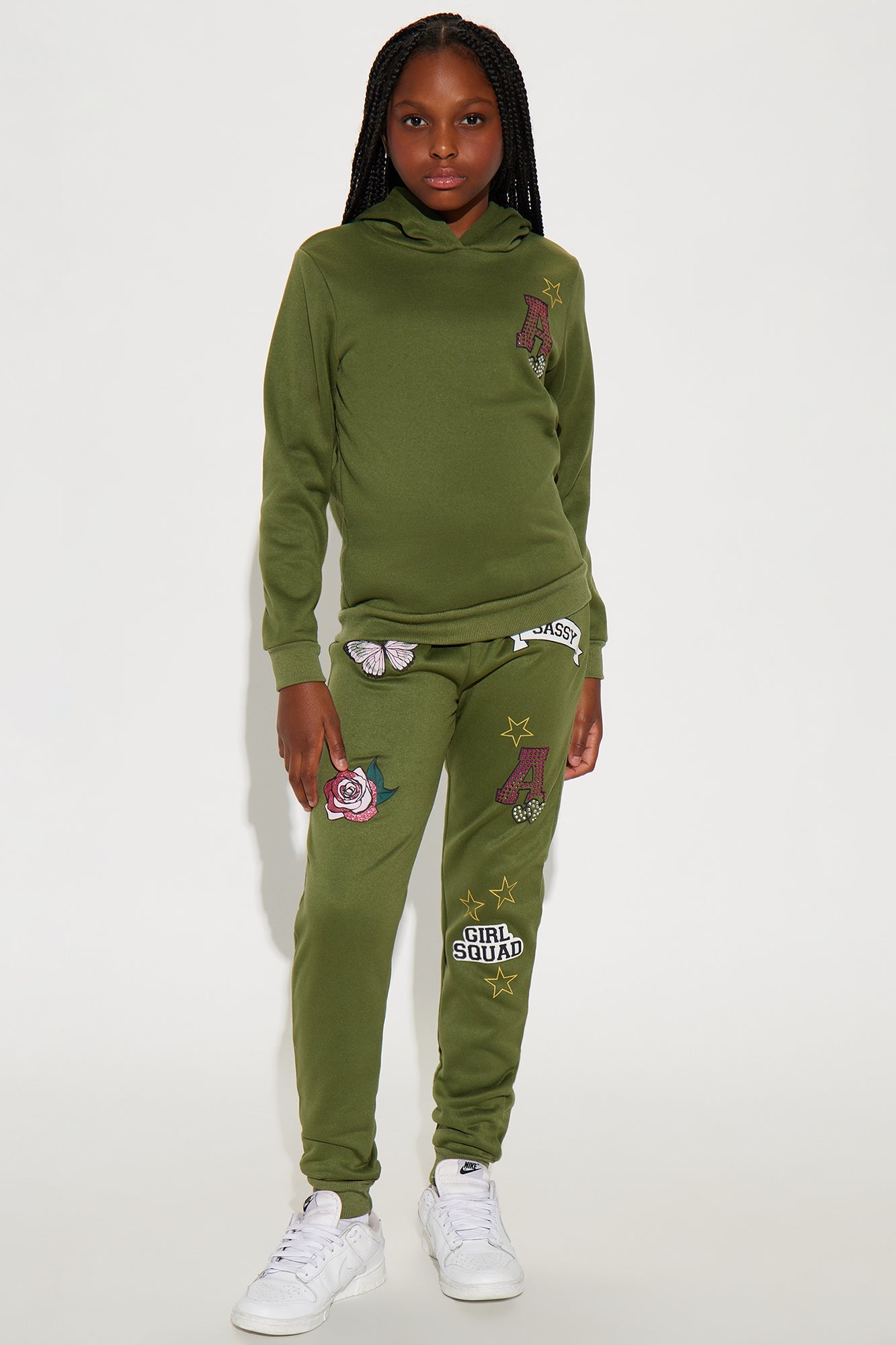 Mini Stay Sassy Jogger Pant Set - Olive