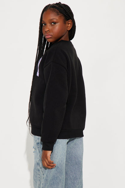 Mini Sassy Since Birth Crew Neck Sweatshirt - Black