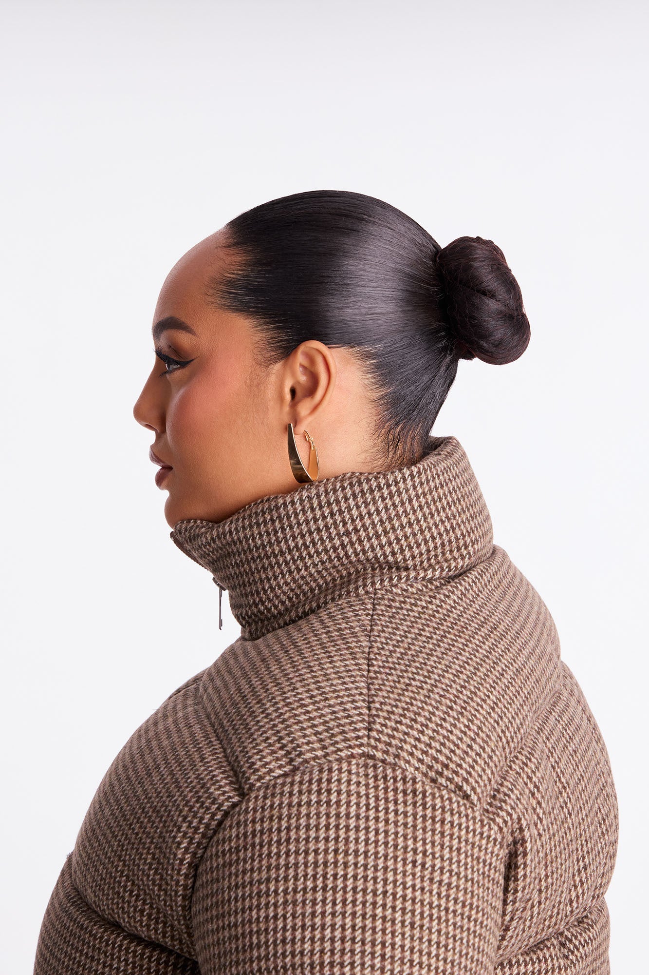 Brixley Glenn Plaid Puffer Jacket - Brown
