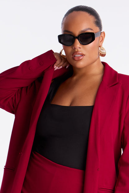 Feeling Regal Crepe Coat - Wine