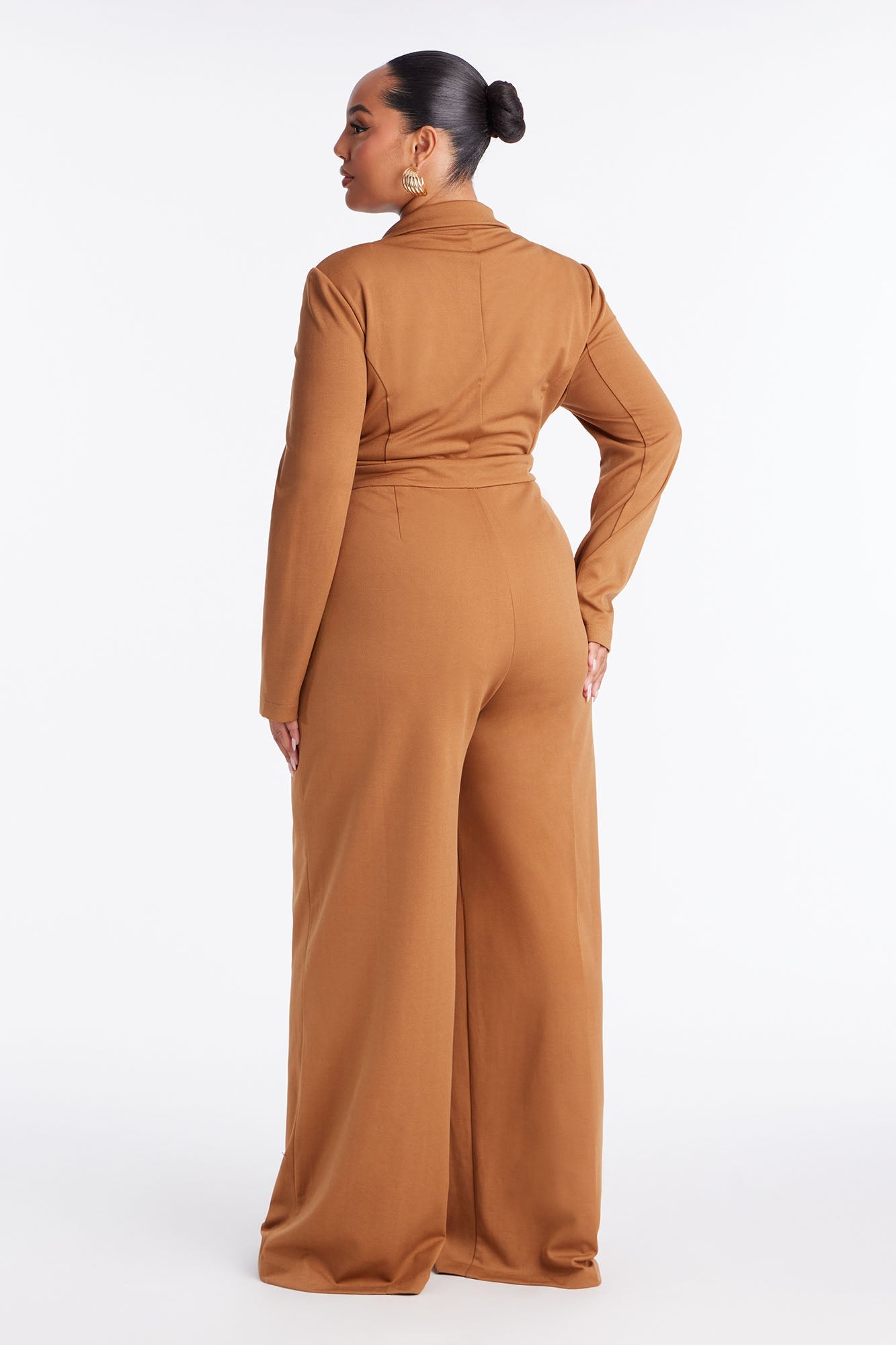 Lana Blazer Wide Leg Jumpsuit - Camel