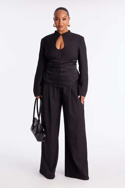 Camilla Corset Waist Jumpsuit - Black