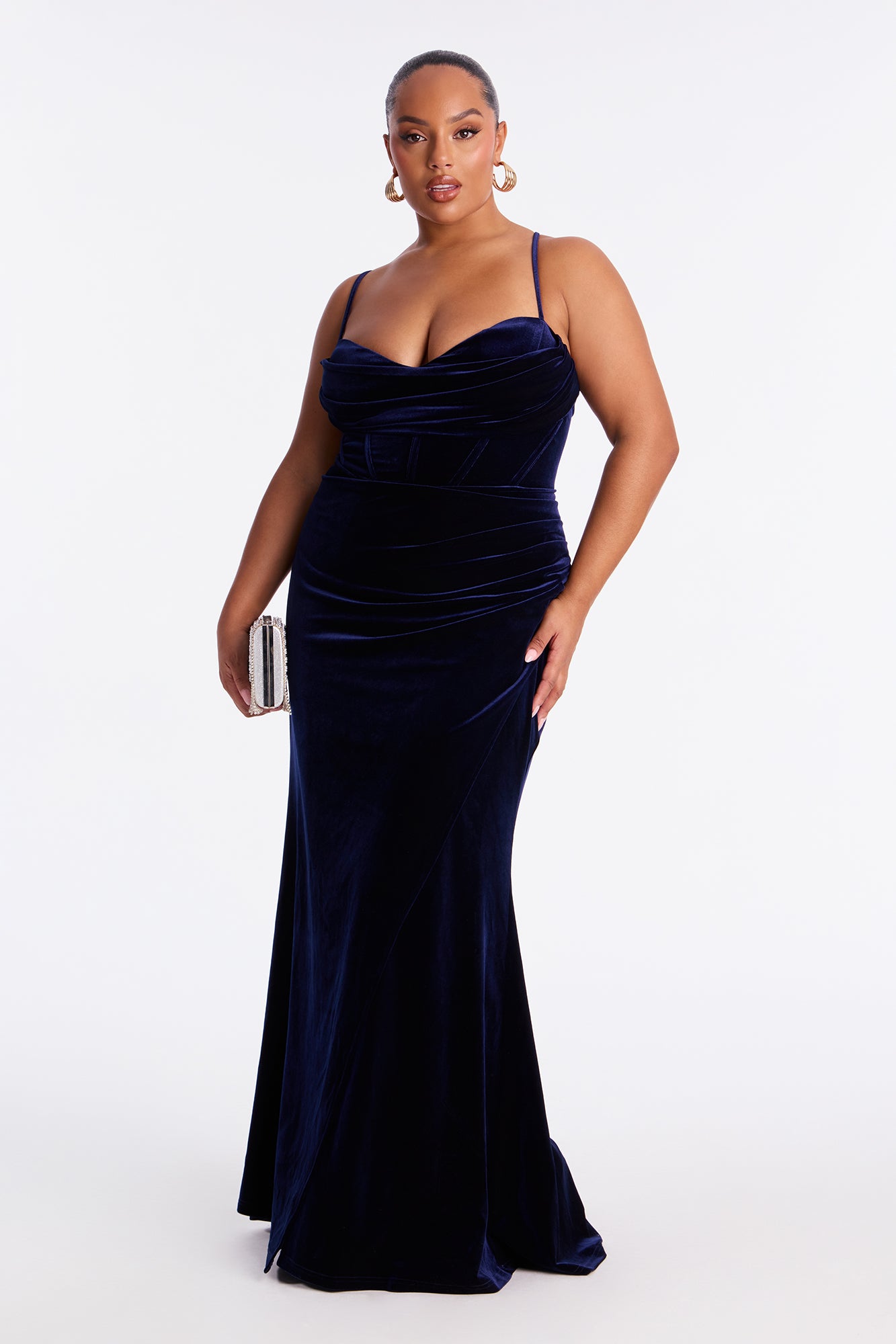 My Type Velvet Maxi Gown - Navy