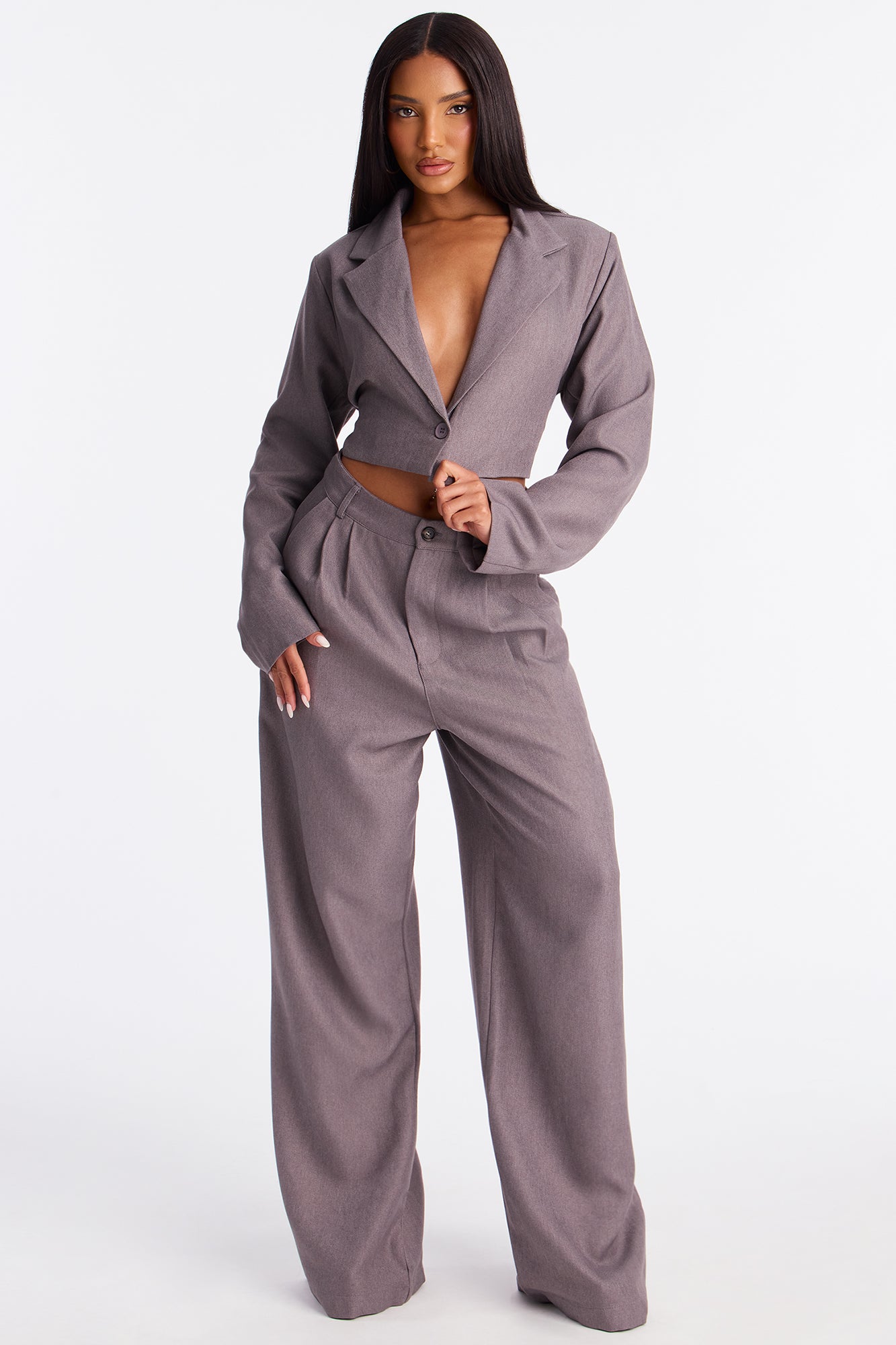 Allen Blazer Pant Set - Grey