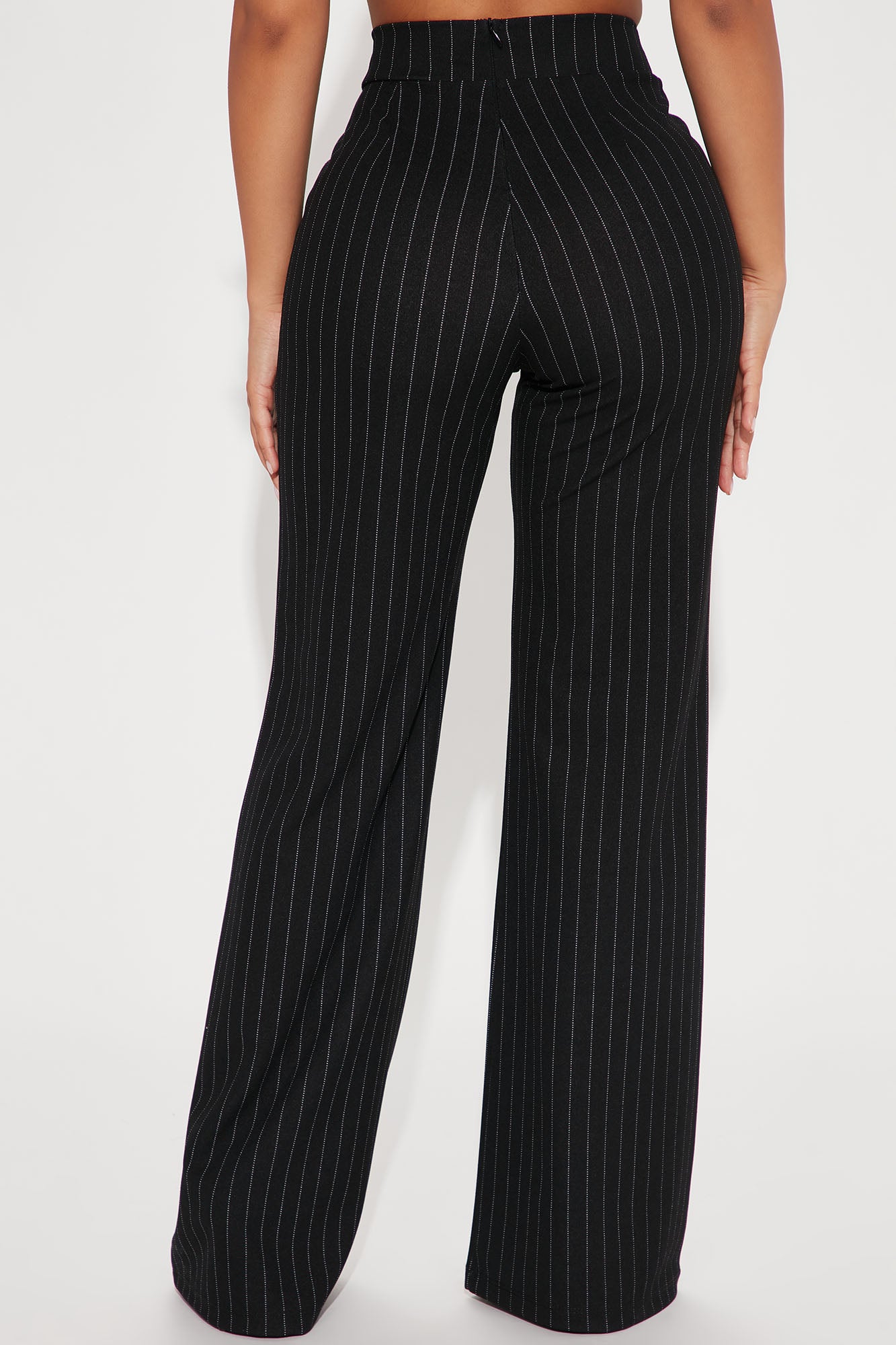 Petite Victoria High Waisted Dress Pant Pinstripe - Black/White