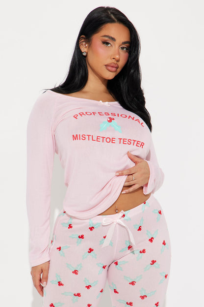 Miss Mistletoe PJ Jogger Set - Pink/Pink