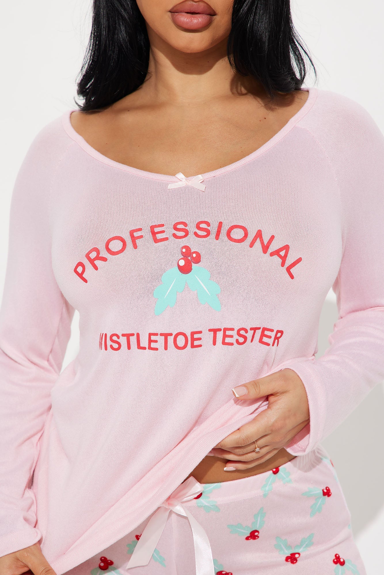 Miss Mistletoe PJ Jogger Set - Pink/Pink