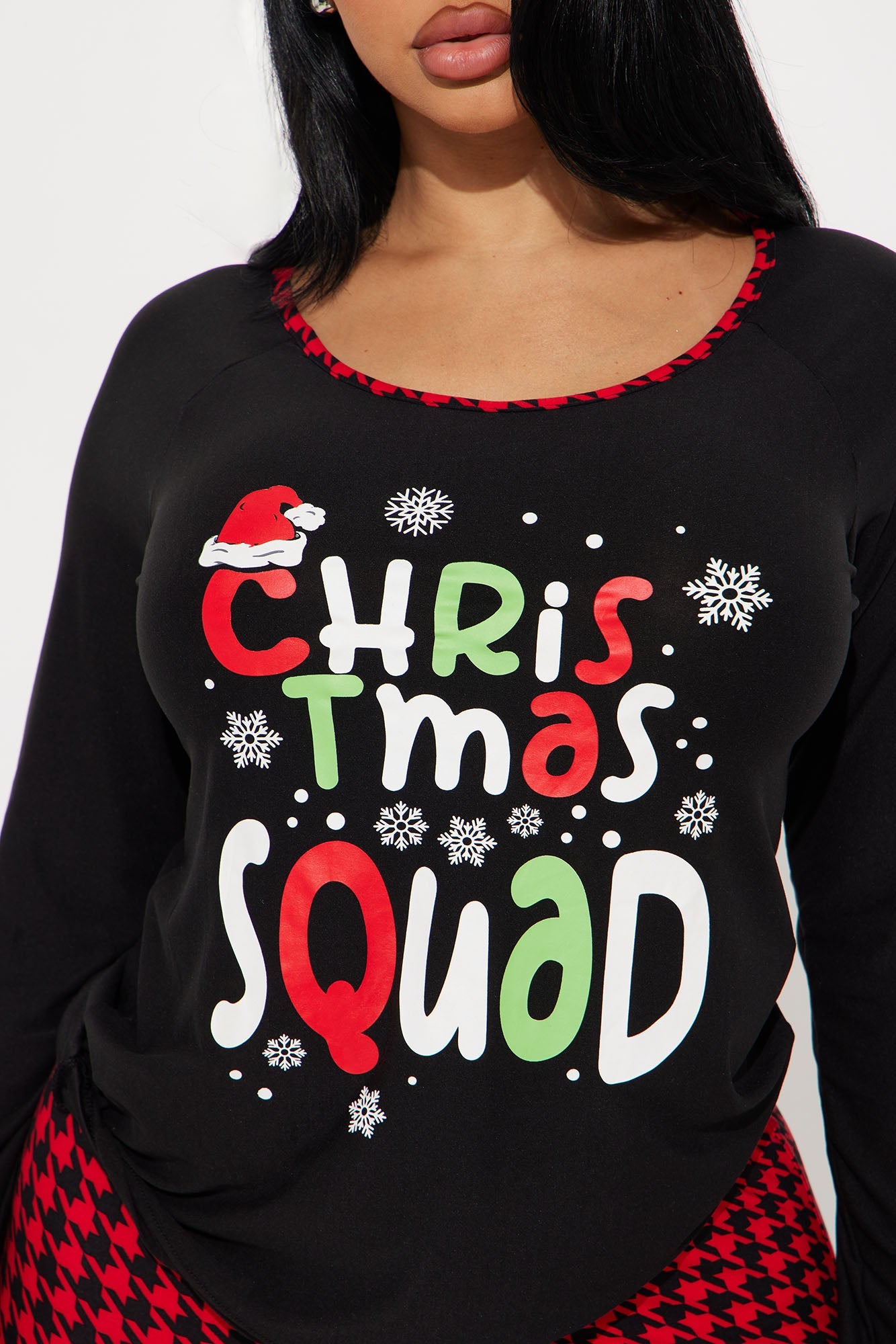 Christmas Squad Matching Family PJ Jogger Set - Black/Red