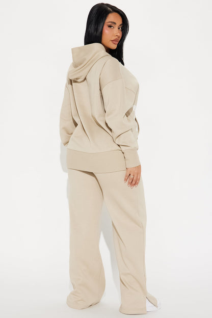 My Destination Washed Fleece Pant Set - Taupe