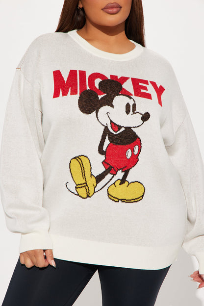 Happy Mickey Mouse Sweater - White/combo