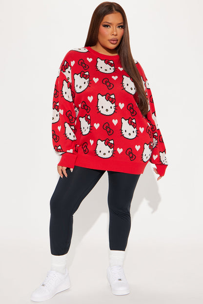 Hello Kitty Love Sweater - Red/combo