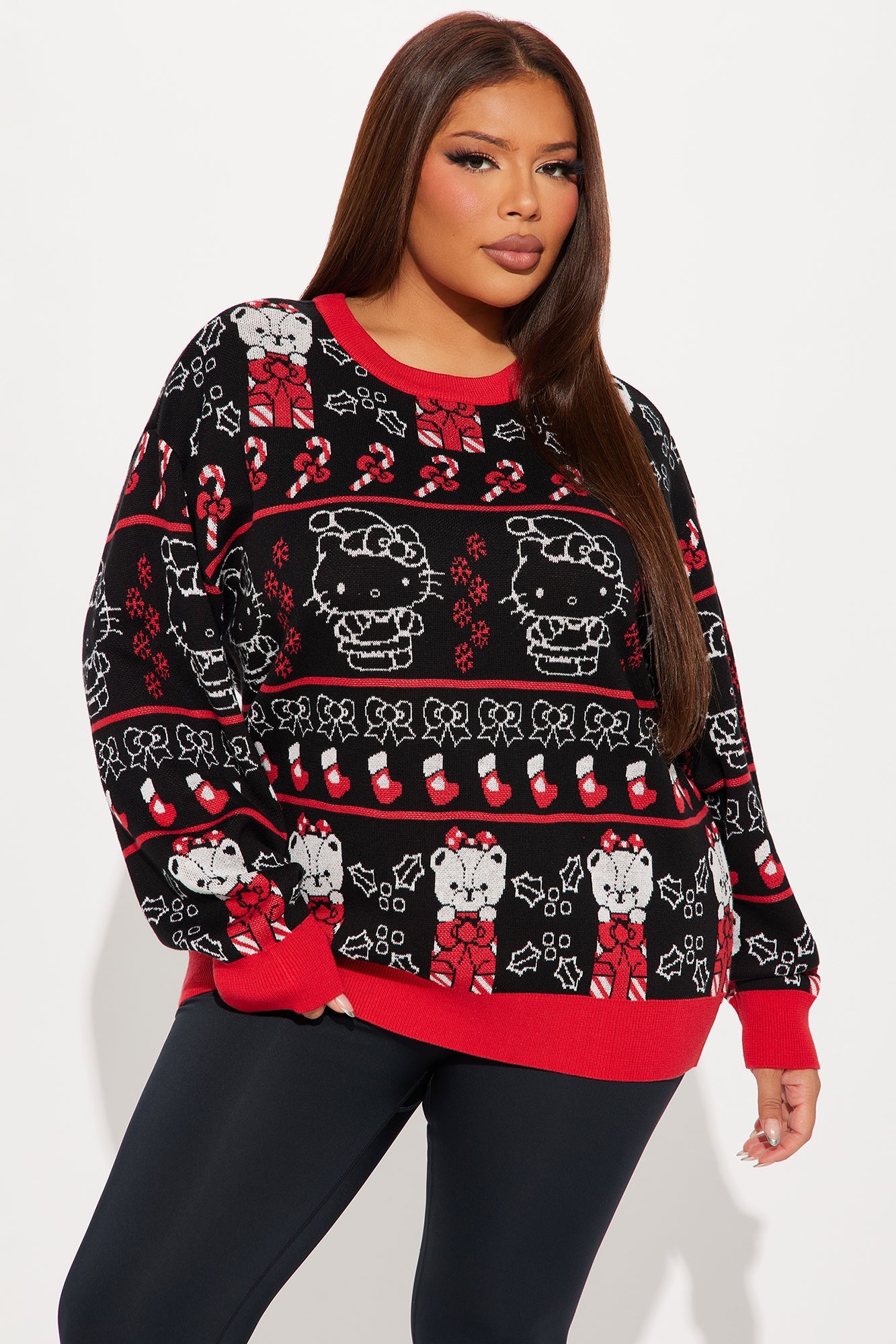 Hello Kitty Christmas Sweater - Black/combo
