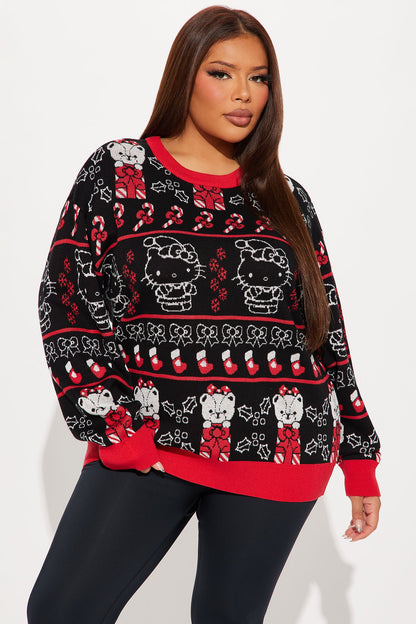 Hello Kitty Christmas Sweater - Black/combo