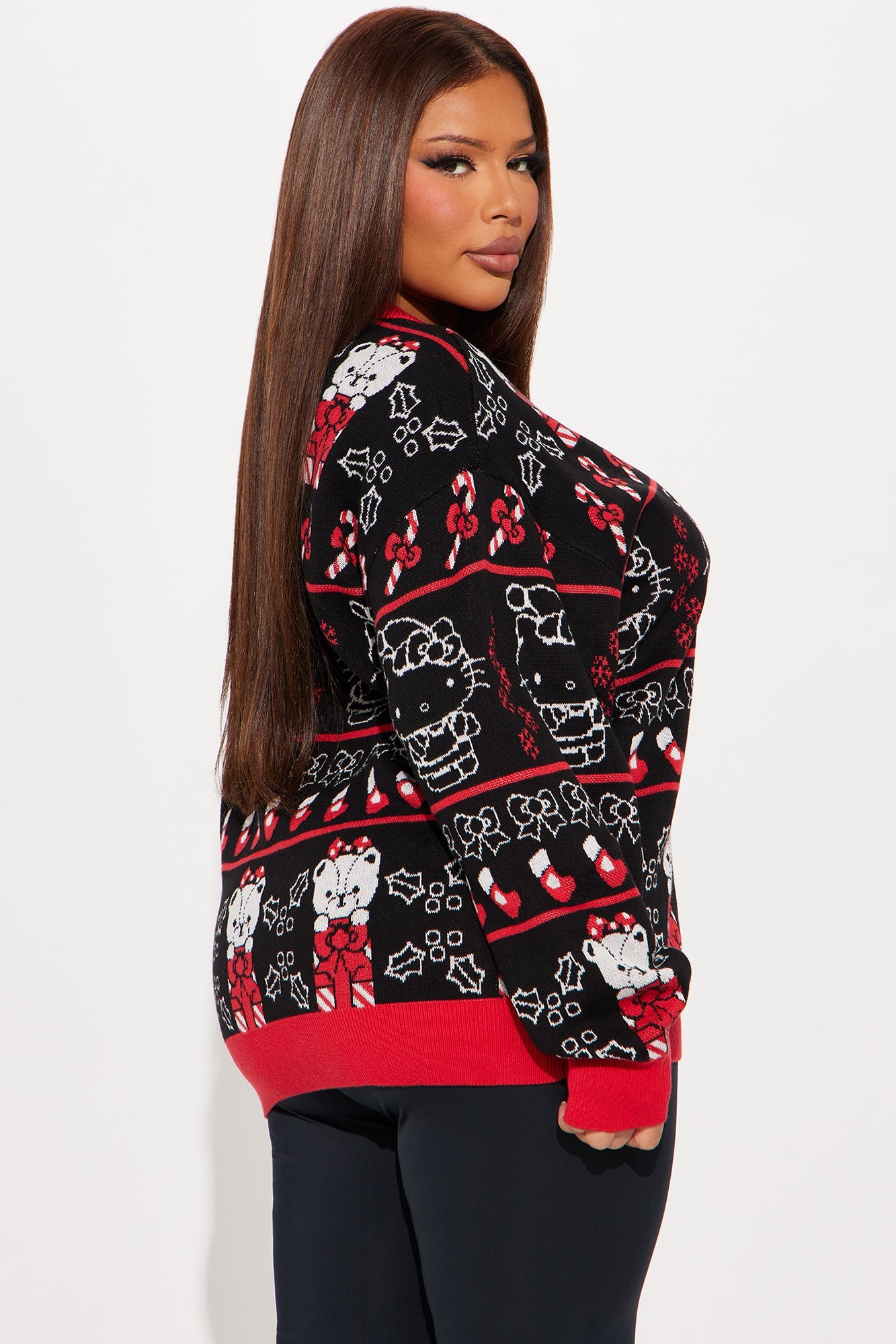 Hello Kitty Christmas Sweater - Black/combo