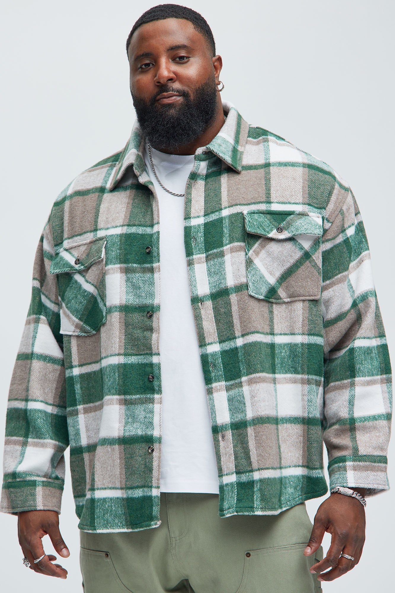 Wanted Plaid Shacket - Hunter
