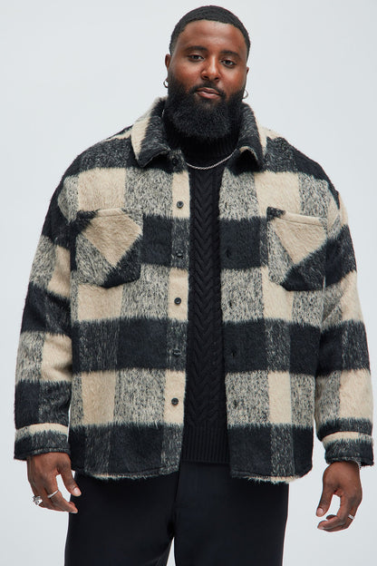 None Of That Matters Shacket - Black/combo
