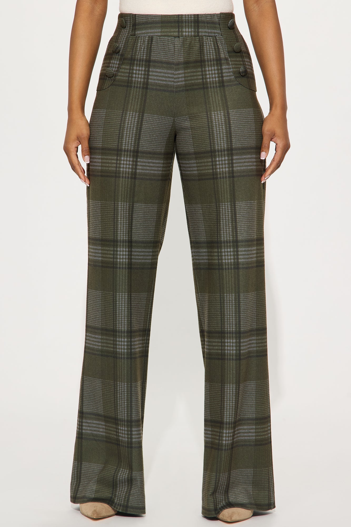 Feeling Preppy Wide Leg Pant 33 - Olive/combo