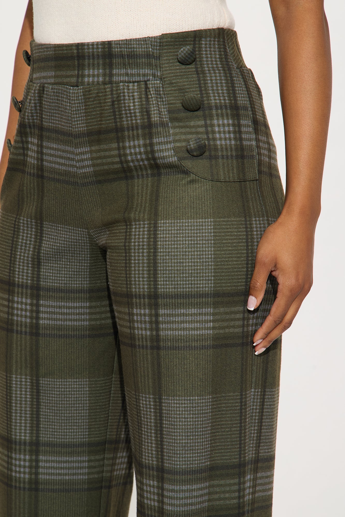 Feeling Preppy Wide Leg Pant 33 - Olive/combo