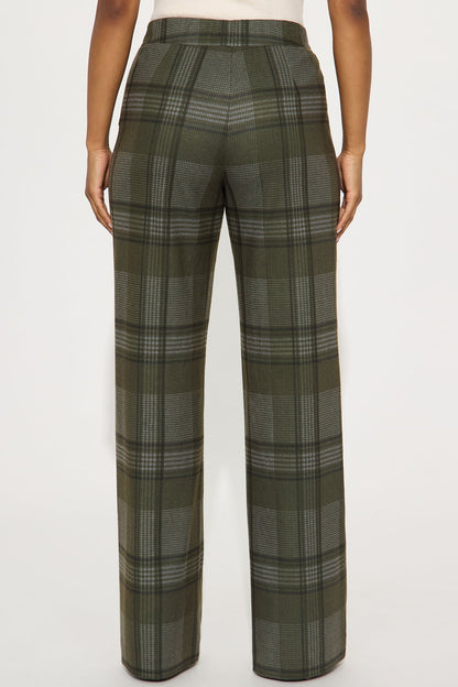 Feeling Preppy Wide Leg Pant 33 - Olive/combo
