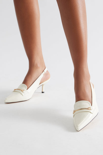 Sana Hardware Slingback Pumps - Cream