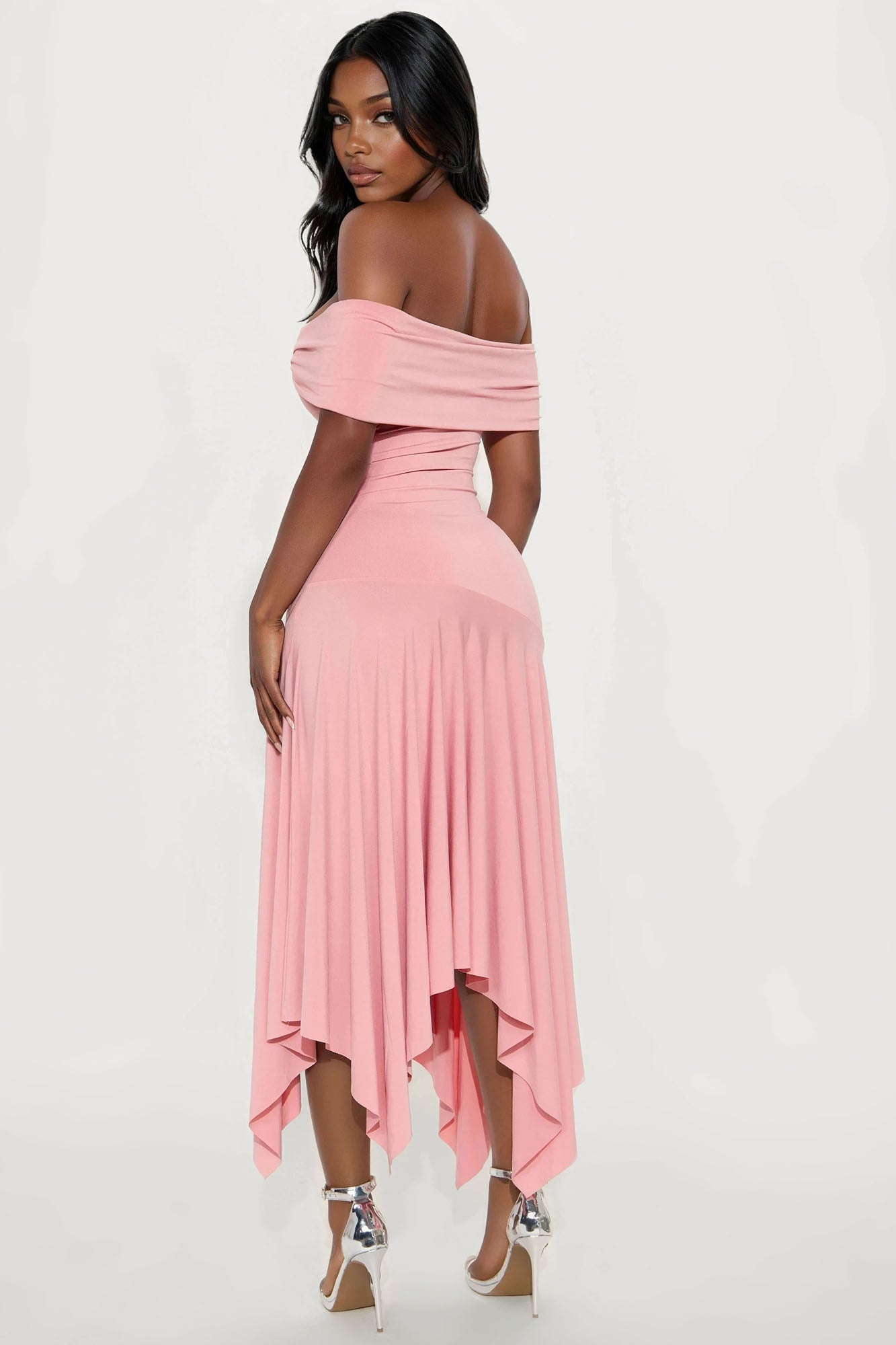 Brielle Asymmetrical Midi Dress - Mauve