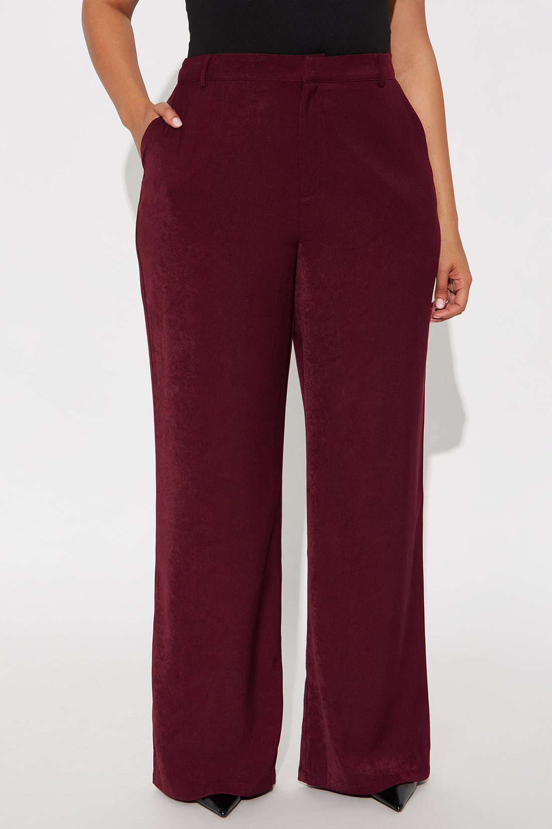 Serving Looks Crepe Trousers - Wine