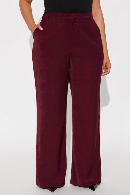 Serving Looks Crepe Trousers - Wine