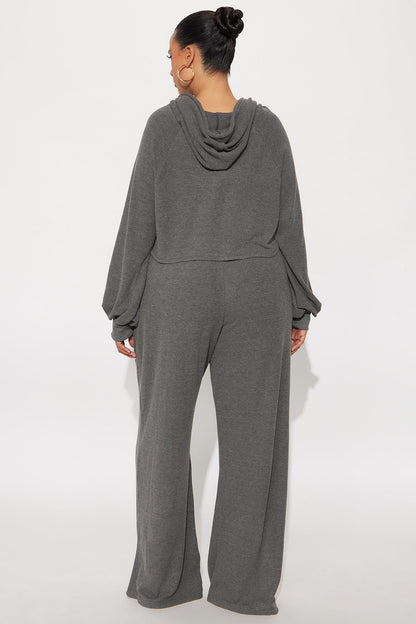 Laia 3 Piece Hooded Pant Set - Charcoal