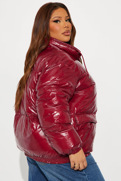 City Swagger Puffer Jacket - DarkRed