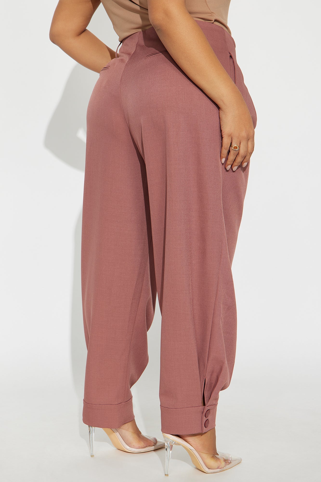 Helena Belted Trouser Pant - Rose