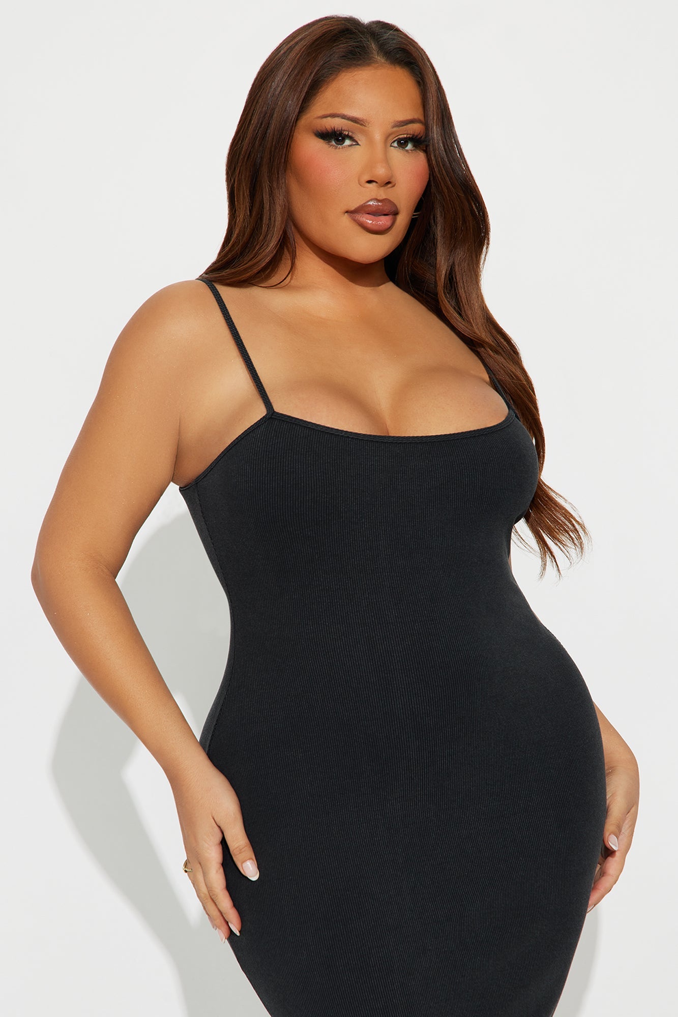 Wrapped Up Ribbed Maxi Dress Set - Black