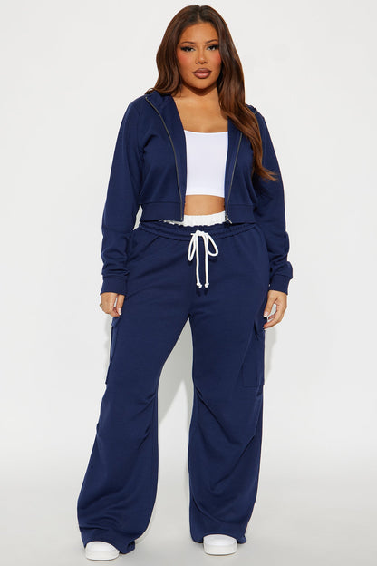 Makayla Sweatshirt Zip Up - Navy