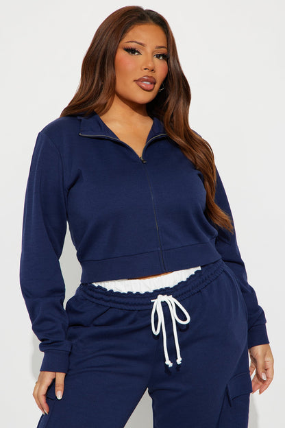 Makayla Sweatshirt Zip Up - Navy