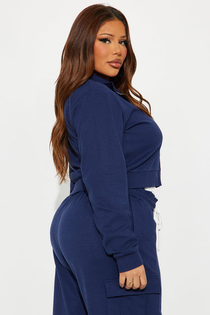 Makayla Sweatshirt Zip Up - Navy