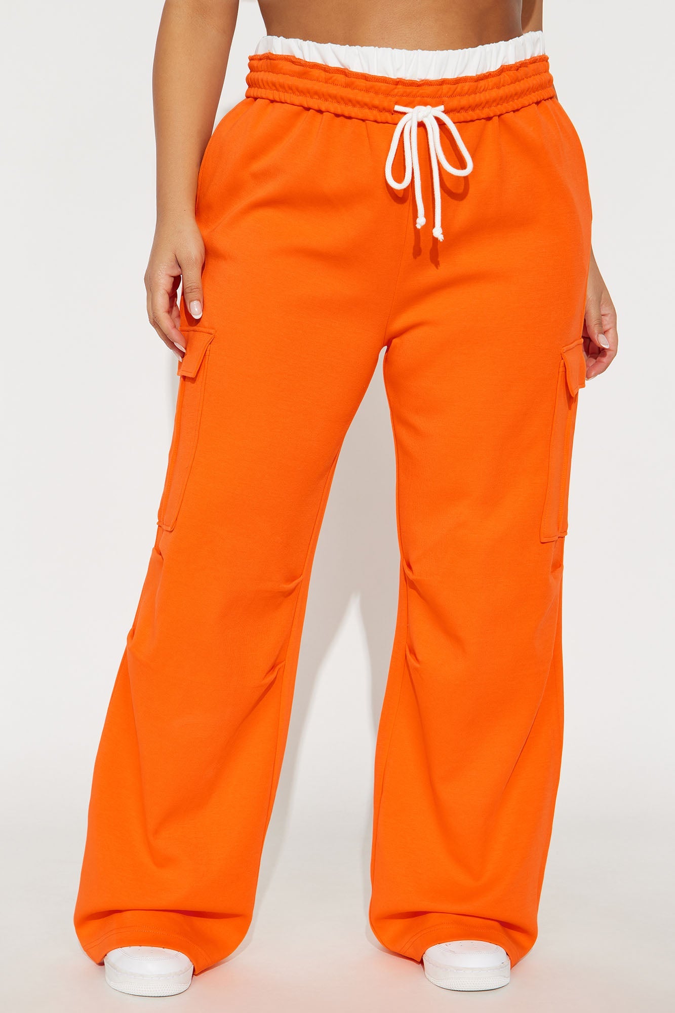 Makayla Cargo Sweatpants - Orange