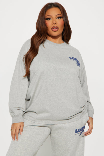 Lucky You Wide Leg Pant Set - Grey