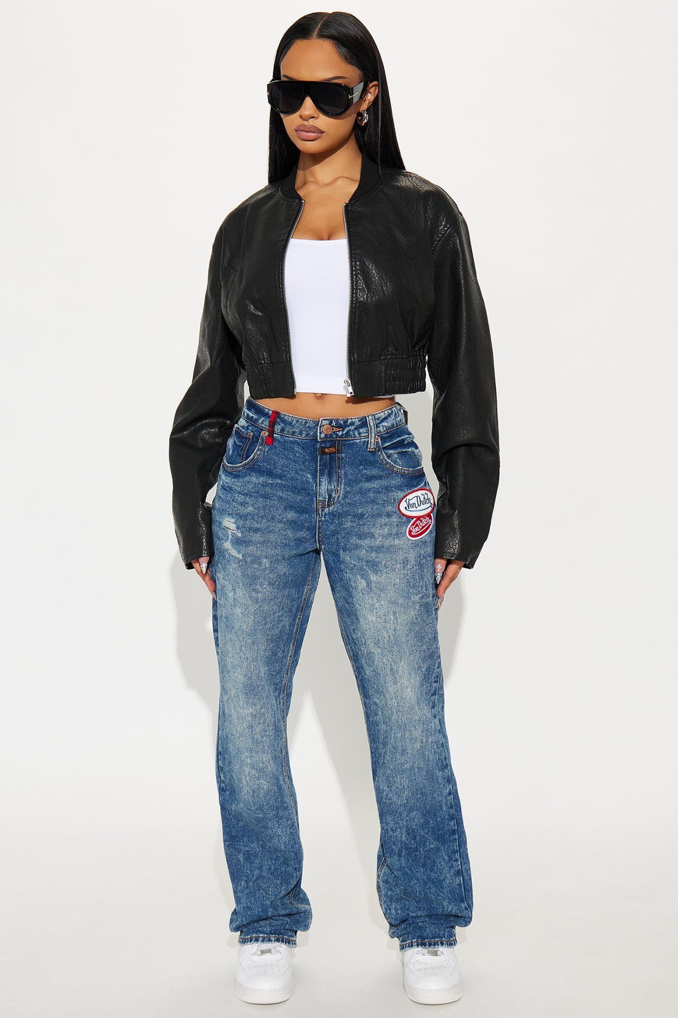 Von Dutch Angel Eyes Straight Leg Jeans - Vintage Wash