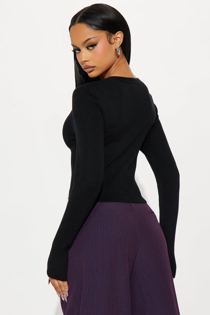 Comfort First Ribbed Cardigan - Black