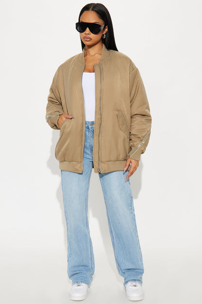 City Hustle Bomber Jacket - Khaki