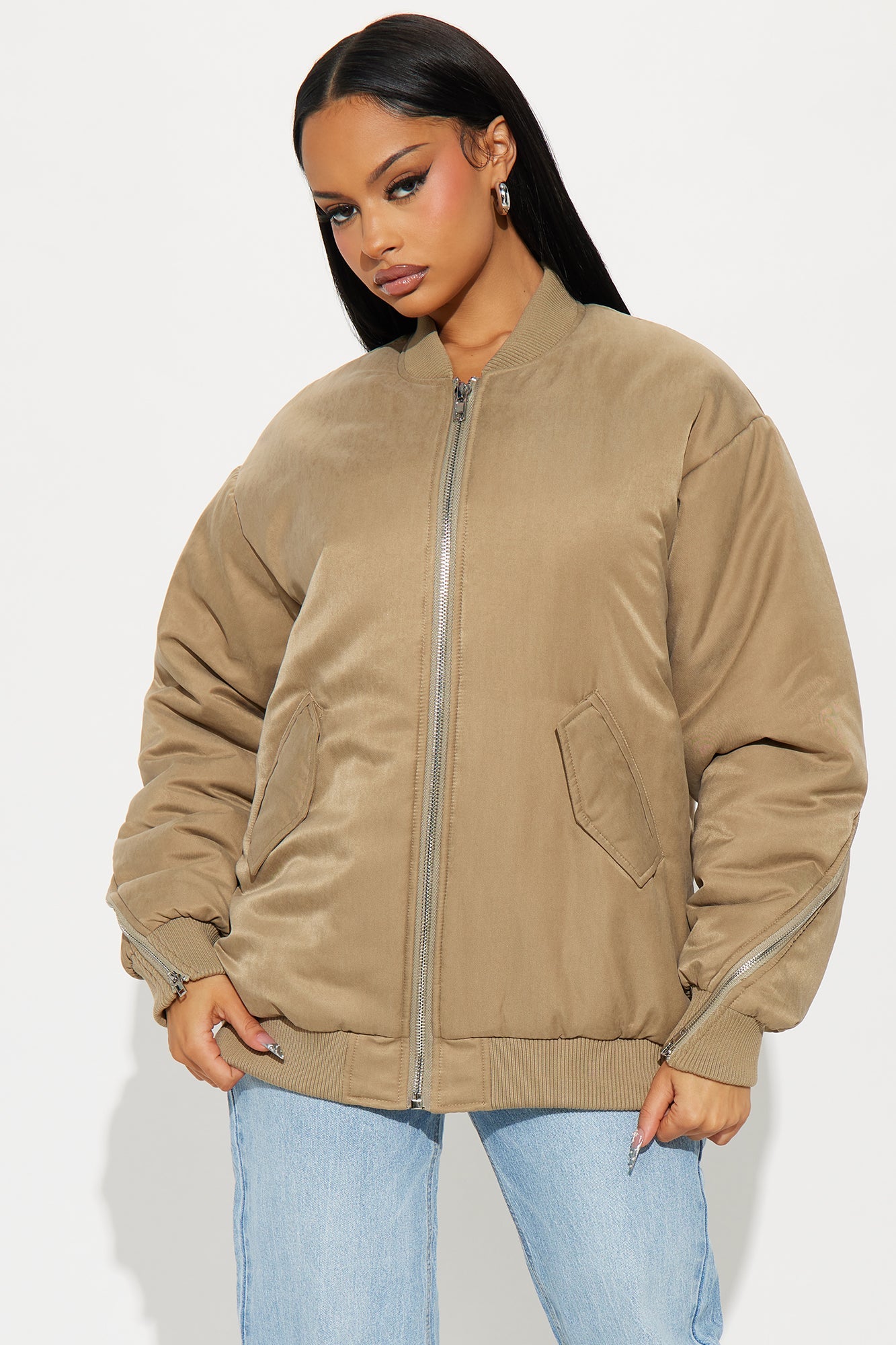 City Hustle Bomber Jacket - Khaki