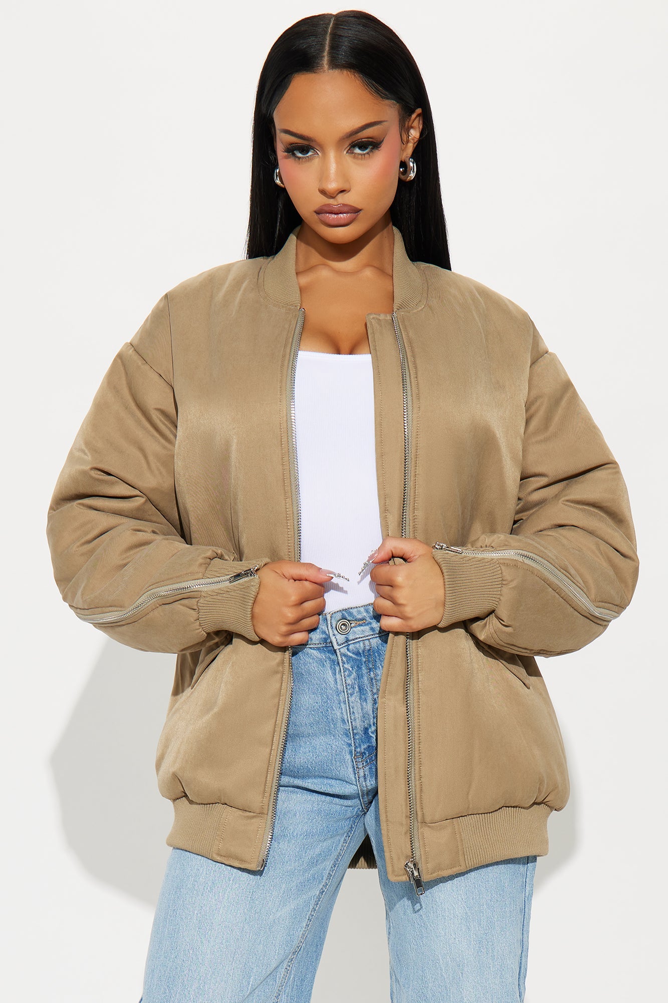 City Hustle Bomber Jacket - Khaki