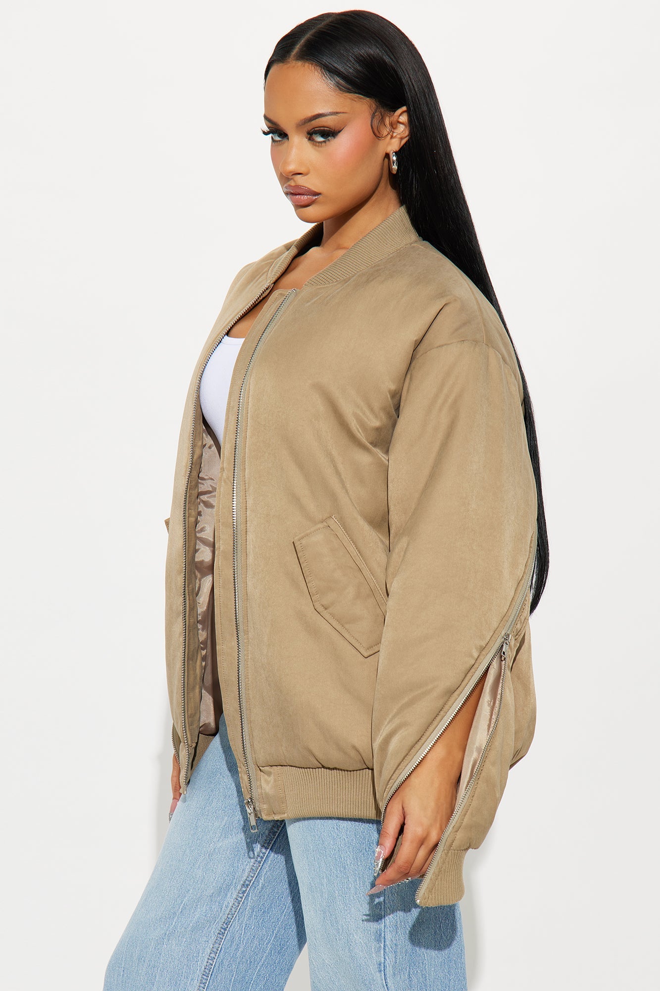 City Hustle Bomber Jacket - Khaki