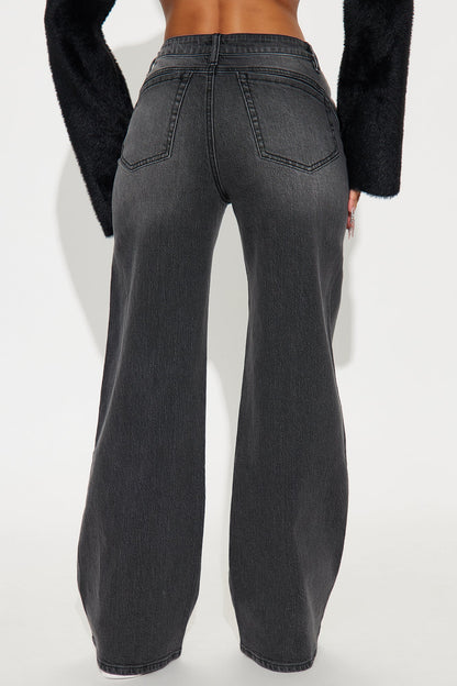 Sidelines Wide Leg Jean - Grey