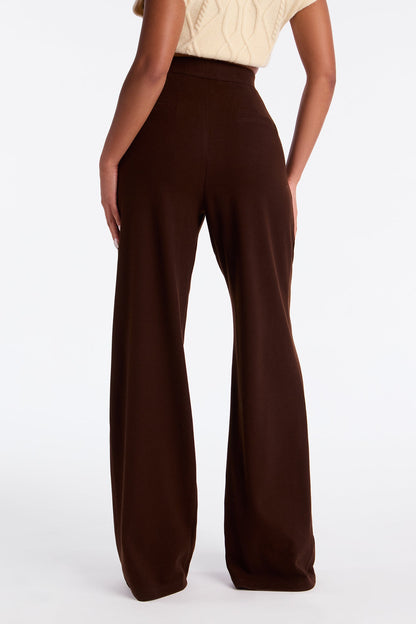 Wilma Wide Leg Trousers 33″ - Chocolate