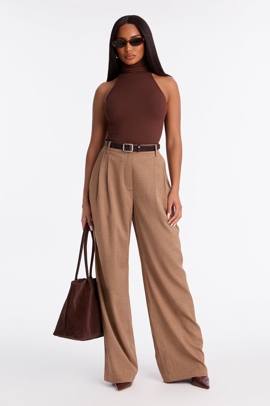 Move In Silence Belted Trouser Pant 32″ - Mocha