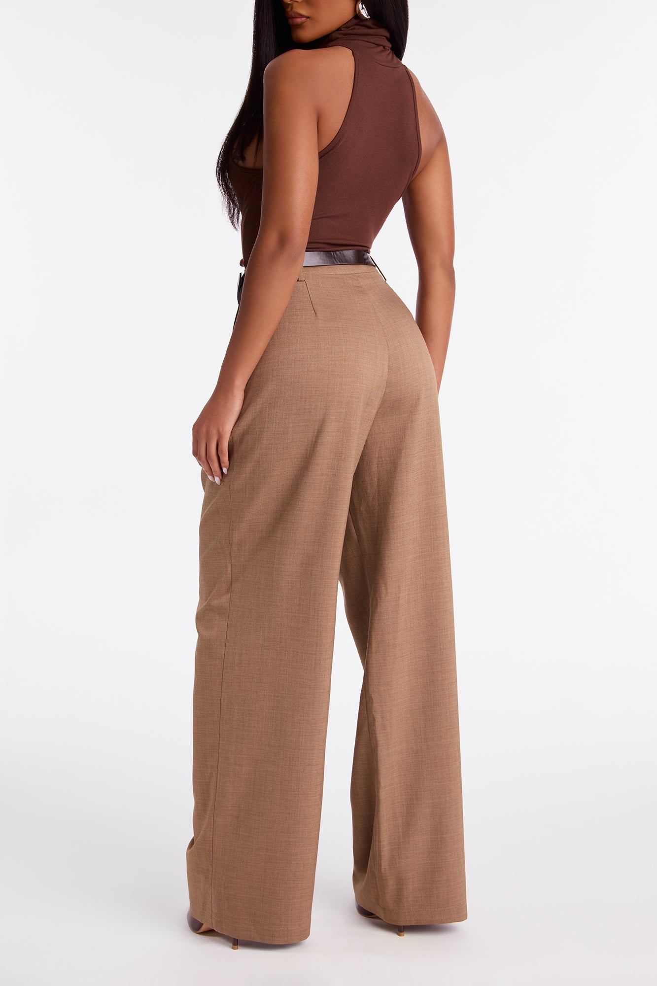 Move In Silence Belted Trouser Pant 32″ - Mocha