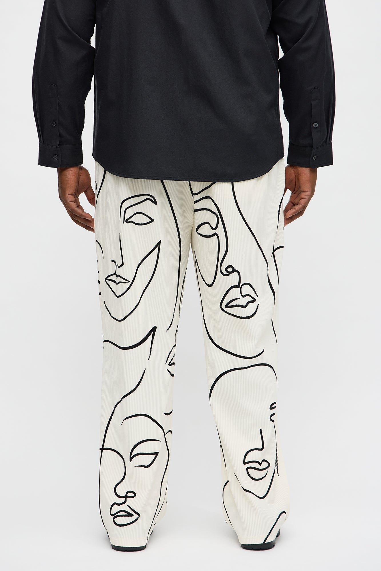 Straight Show Up Printed Face Pant - Cream