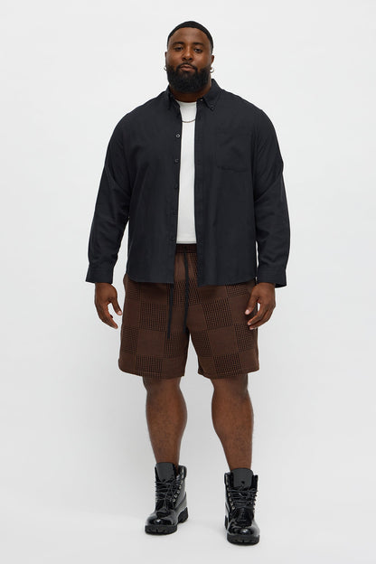 Relaxed Get That Check Short - Brown
