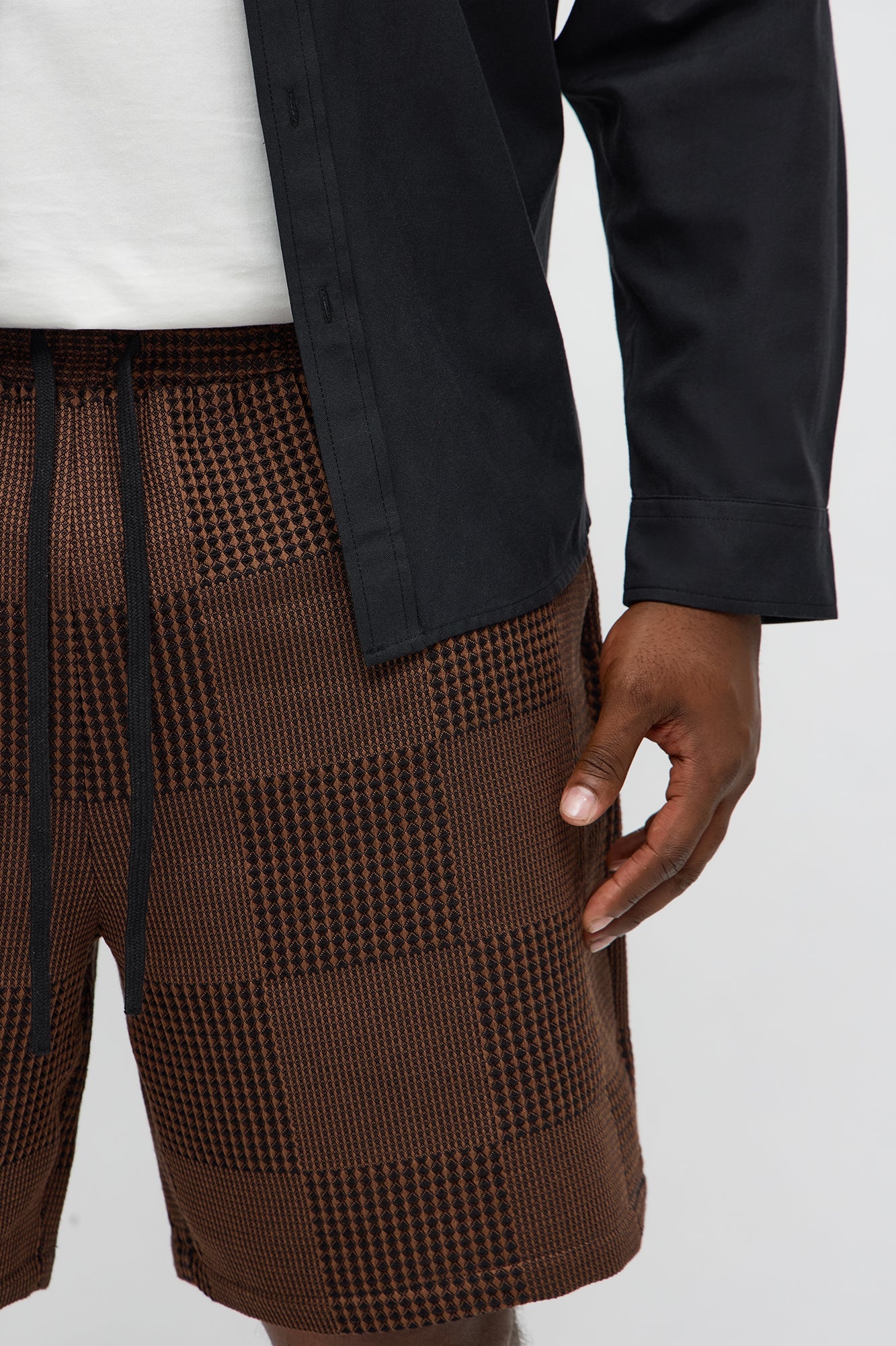 Relaxed Get That Check Short - Brown
