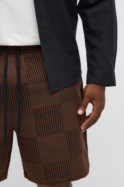 Relaxed Get That Check Short - Brown